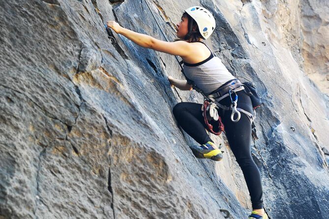 Rock climbing in natural space. - What guide coaching feels like when it’s calm and personal