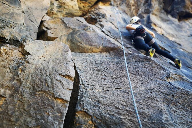 Rock climbing in natural space. - The 20-minute approach that sets the mood