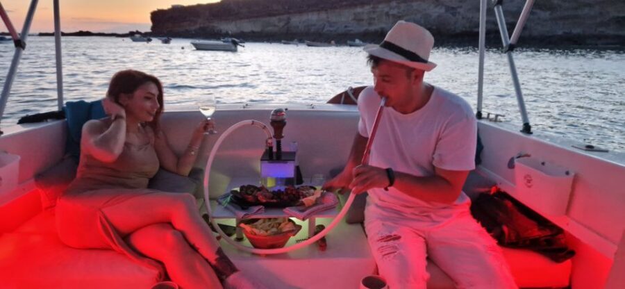 Tenerife South: Romantic Night Cruise - La Caleta Bay anchor stop: snacks, champagne, hookah, and photo time