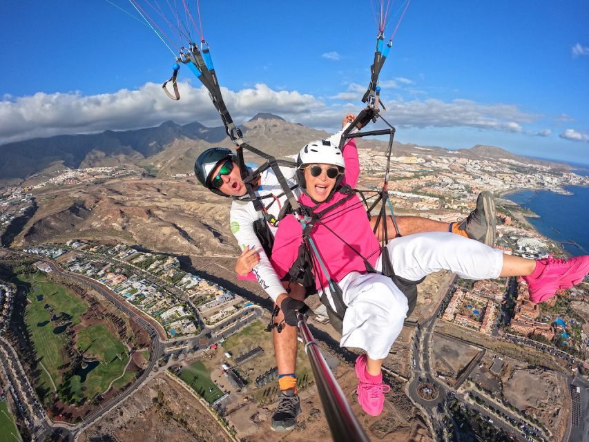 Tenerife: Tandem Paragliding Flight - In the Air With Your Pilot: Updrafts, Commentary, and Calm Control